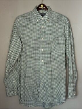 Lands' End Green/Blue Long Sleeved Button Up ~ Size 16-35